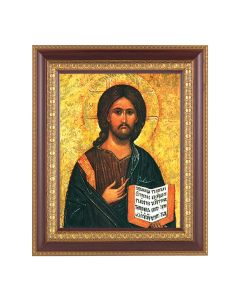 11 1/2" X 13 1/2" Cherry Frame with Gold Trim with an 8" x 10" Christ The Teacher Print