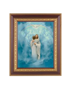 11 1/2" x 13 1/2" Cherry Frame with Gold Trim with an 8" x 10" Christ Welcoming Home Print