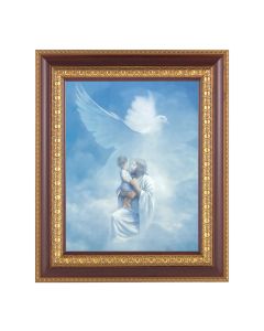 11 1/2" x 13 1/2" Cherry Frame with Gold Trim with an 8" x 10" Christ Welcoming Child Print