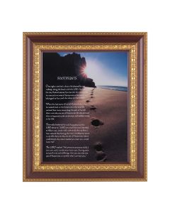 11 1/2" x 13 1/2" Cherry Frame with Gold Trim with an 8" x 10" Footprints Print