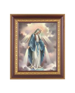 11 1/2" x 13 1/2" Cherry Frame with Gold Trim with an 8" x 10" Our Lady of Grace Print