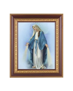 11 1/2" x 13 1/2" Cherry Frame with Gold Trim with an 8" x 10" Our Lady of Grace Print