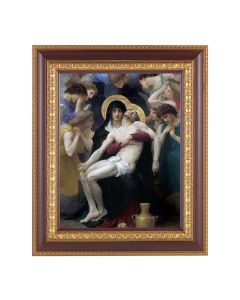 11 1/2" x 13 1/2" Cherry Frame with Gold Trim with an 8" x 10" Bouguereau: Pieta Print