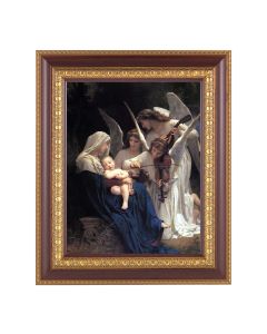 11 1/2" x 13 1/2" Cherry Frame with Gold Trim with an 8" x 10" Bouguereau: Heavenly Melody Print