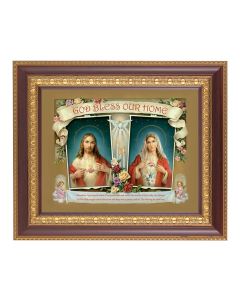 11 1/2" x 13 1/2" Cherry Frame with Gold Trim with an 8" x 10" House Blessing-SHJ-IMH Print
