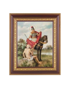 11 1/2" x 13 1/2" Cherry Frame with Gold Trim with an 8" x 10" St. Martin of Tours Print