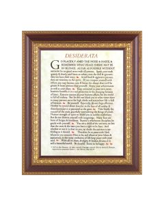 11 1/2" x 13 1/2" Cherry Frame with Gold Trim with an 8" x 10" Desiderata Print