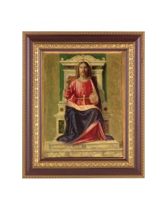 11 1/2" x 13 1/2" Cherry Frame with Gold Trim with an 8" x 10" King of Heaven Print