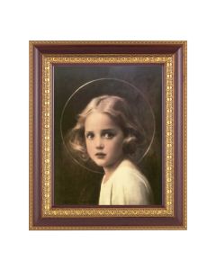 11 1/2" x 13 1/2" Cherry Frame with Gold Trim with an 8" x 10" Chambers: Mystical Rose Print