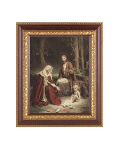 11 1/2" x 13 1/2" Cherry Frame with Gold Trim with an 8" x 10" The Holy Family Print