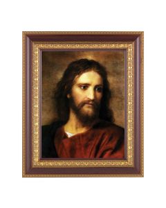 11 1/2" x 13 1/2" Cherry Frame with Gold Trim with an 8" x 10" Hofmann: Christ at 33 Print