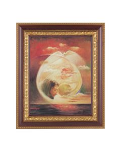 11 1/2" x 13 1/2" Cherry Frame with Gold Trim with an 8" x 10" Segura: Trinity Print