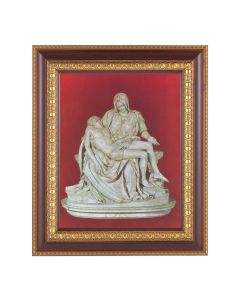 11 1/2" x 13 1/2" Cherry Frame with Gold Trim with an 8" x 10" The Pieta Print