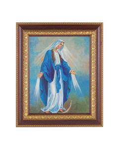 11 1/2" x 13 1/2" Cherry Frame with Gold Trim with an 8" x 10" Our Lady of Grace Print