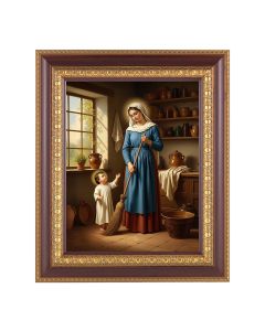 8" x 10" Madonna of the Kitchen Print in an 11 1/2" x 13 1/2" Cherry Frame with Gold Trim