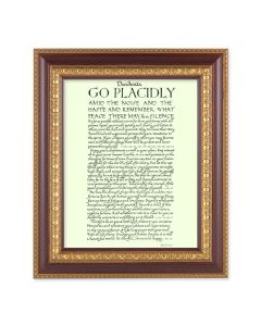 11 1/2" x 13 1/2" Cherry Frame with Gold Trim with an 8" x 10" Go Placidly Print