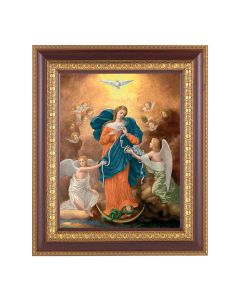 11 1/2" x 13 1/2" Cherry Frame with Gold Trim with an 8" x 10" Our Lady Untier of Knots Print