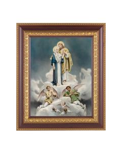 11 1/2" x 13 1/2" Cherry Frame with Gold Trim with an 8" x 10" Chambers: Jesus and Mary Print