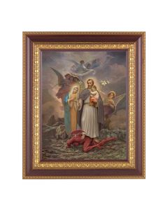 11 1/2" x 13 1/2" Cherry Frame with Gold Trim with an 8" x 10" St. Joseph Terror of Demons Print