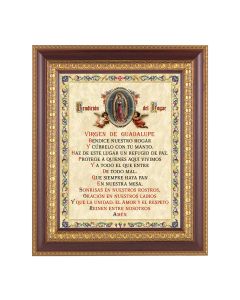 8" x 10" O.L. of Guadalupe House Blessing Print with an 11 1/2" x 13 1/2" Cherry Frame with Gold Trim