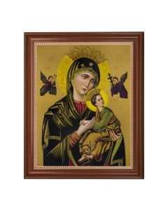 13 1/2" x 16 9/16" Walnut Finished Frame with 11" x 14" O.L. of Perpetual Help Textured Art