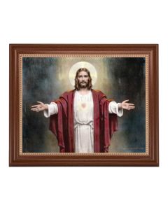 13 1/2" x 16 9/16" Walnut Finished Frame with 11" x 14"  Chambers: Welcoming Jesus Textured Art