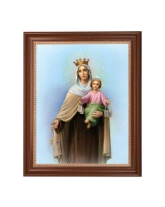 13 1/2" x 16 9/16" Walnut Finished Frame with Our Lady of Mount Carmel