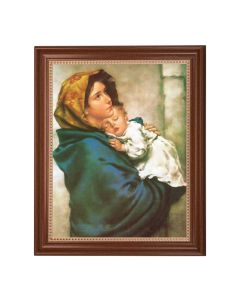 13 1/2" x 16 9/16" Walnut Finished Frame with 11" x 14" Madonna of The Streets Textured Art