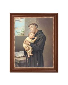 Walnut Finished Frame with Saint Anthony