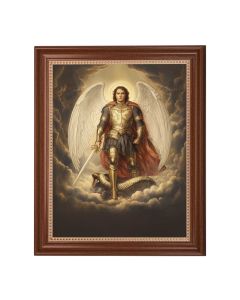 13 1/2" x 16 9/16" Walnut Finished Frame with 11" x 14" Archangel St. Michael in Armor Textured Art