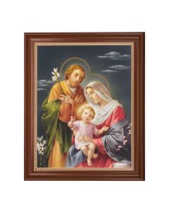 13 1/2" x 16 9/16" Walnut Finished Frame with 11" x 14" Holy Family Textured Art