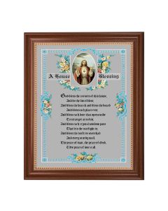 13 1/2" x 16 9/16" Walnut Finished Frame with 11" x 14" House Blessing -SHJ Textured Art