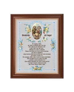 13 1/2" x 16 9/16" Walnut Finished Frame with 11" x 14"  House Blessing (Spanish) Textured Art