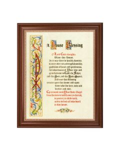 13 1/2" x 16 9/16" Walnut Finished Frame with 11" x 14" House Blessing Textured Art