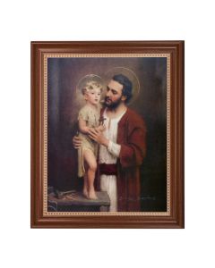 13 1/2" x 16 9/16" Walnut Finished Frame with 11" x 14" Chambers: St. Joseph Textured Art