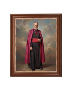 13 1/2" x 16 9/16" Walnut Finished Frame with 11" x 14" Archbishop Fulton Sheen Textured Art