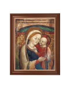 13 1/2" x 16 9/16" Walnut Finished Frame with 11" x 14" O.L. of Good Counsel-Genazzano Italy Textured Art
