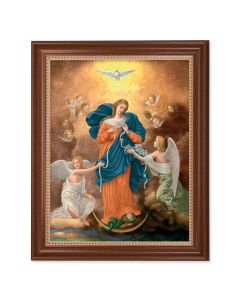 13 1/2" x 16 9/16" Walnut Finished Frame with 11" x 14" Our Lady Untier of Knots Textured Art