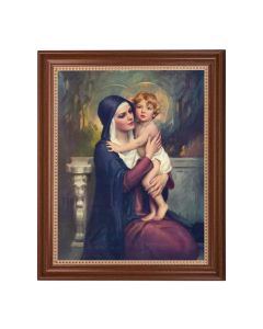 13 1/2" x 16 9/16" Walnut Finished Frame with 11" x 14" Chambers: Madonna and Christ Child Textured Art