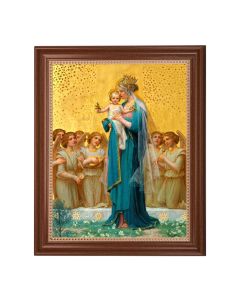13 1/2" x 16 9/16" Walnut Finished Frame with 11" x 14" Vidal: Madonna and Child Textured Art