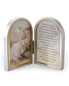 Baptism Standing Natural Wood Diptych