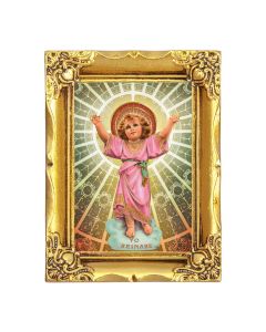 2 1/2" x 3 1/2" Divino Nino Print with an 4.5" x 3.5" Antique Gold Frame - P65 STICKER