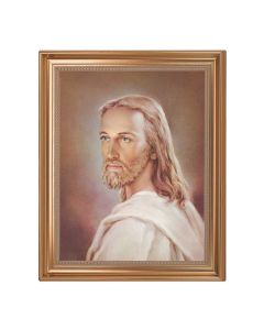 13.5" x 16.5" Antique Gold Frame with Head of Christ 11"x14" Print