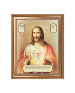 13.5" x 16.5" Antique Gold Frame with Sacred Heart of Jesus Enthronement 11"x14" Print