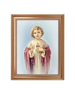 13.5" x 16.5" Antique Gold Frame with Child Sacred Heart of Jesus 11"x14" Print