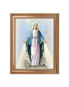 13.5" x 16.5" Antique Gold Frame with O.L. of The Miraculous Medal 11"x14" Print