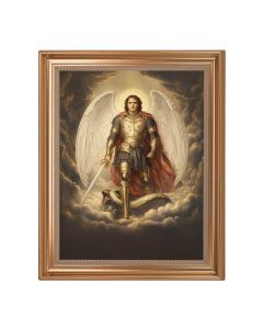 13.5" x 16.5" Antique Gold Frame with Archangel St. Michael in Armor 11"x14" Print 