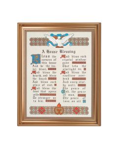13.5" x 16.5" Antique Gold Frame with House Blessing -Holy Spirit 11"x14" Print