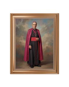 13.5" x 16.5" Antique Gold Frame with Archbishop Fulton Sheen 11"x14" Print