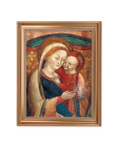 13.5" x 16.5" Antique Gold Frame with Our Lady of Good Counsel-Genazzano, Italy 11"x14" Print